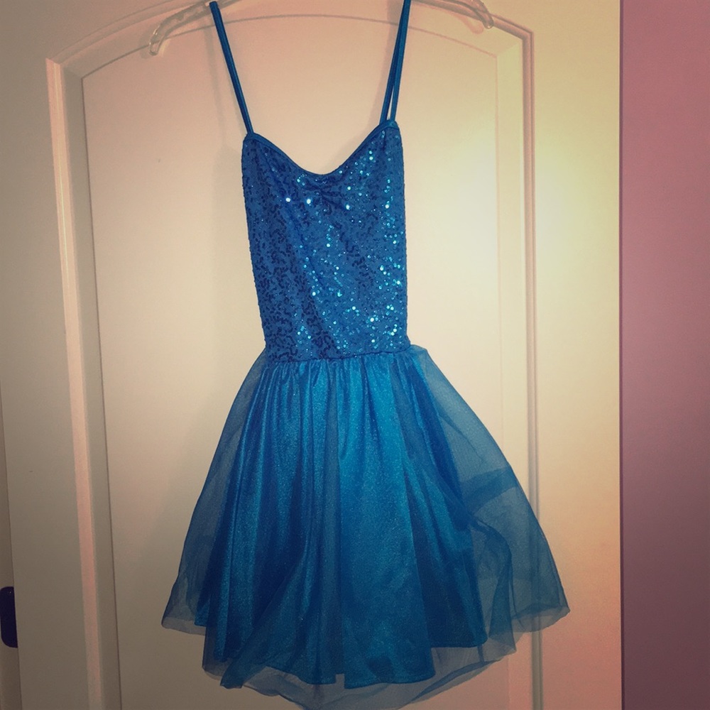 Blue sequin dance costume!